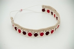 Hair ribbon Beige- red